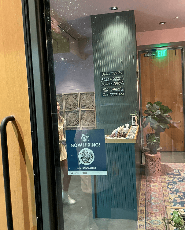 East Austin Hotel QR Code Job Poster